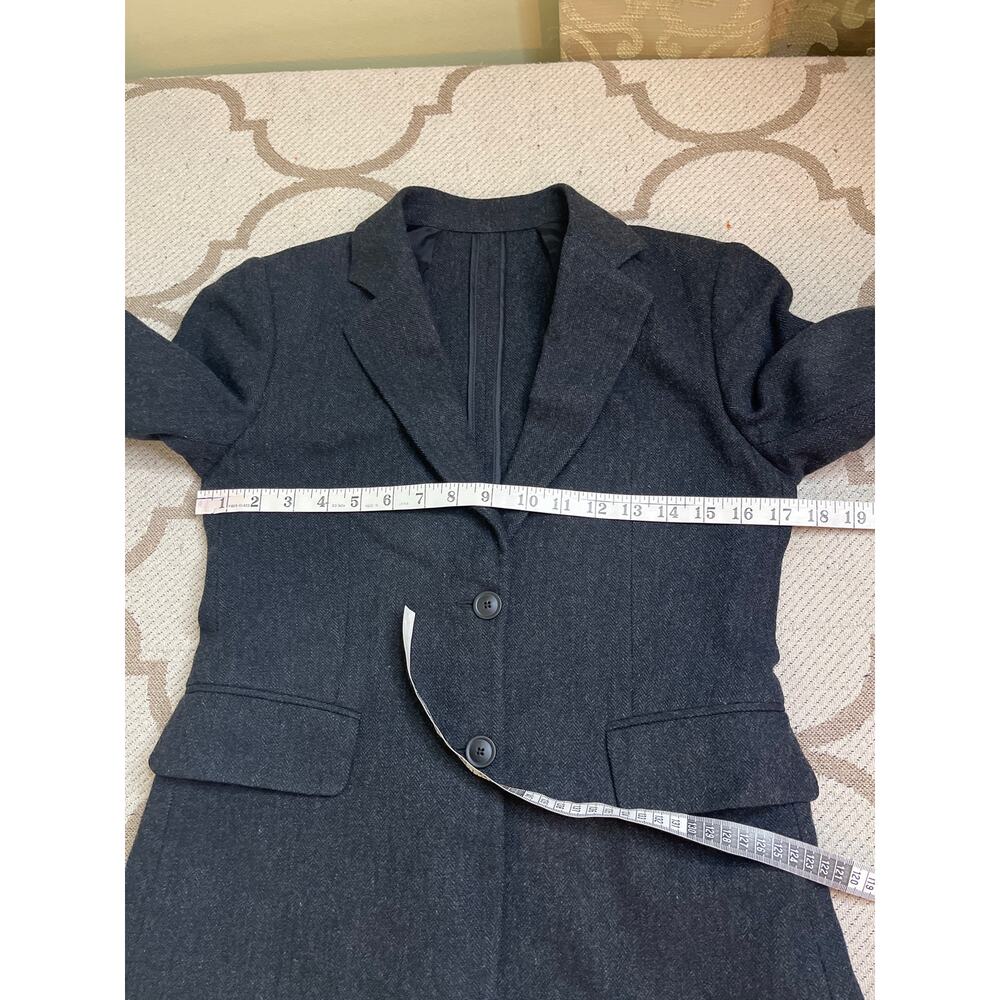 Massimo Dutti Gray Wool Blend Blazer Italian Fabric 2 Button Tailored Size 4 - Picture 5 of 11